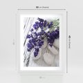 Plakat w ramie 30x40 - relaks z aromatem - lawenda, spa - rama biała