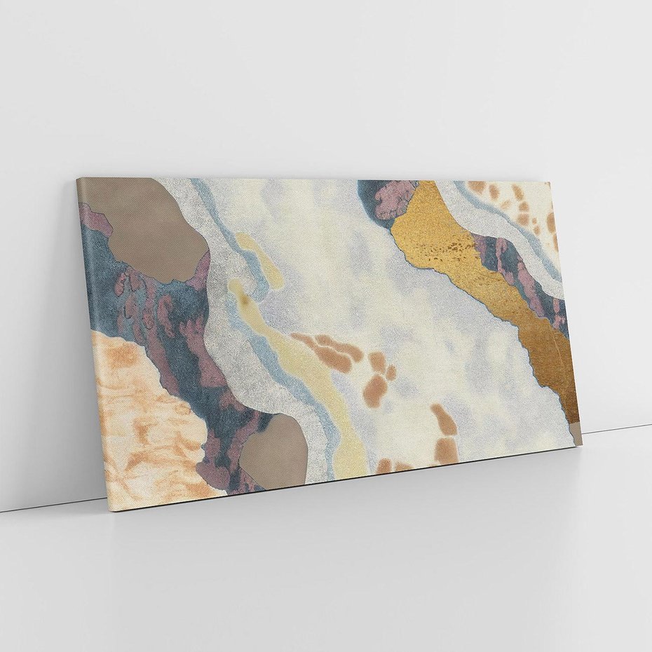 Obraz na płótnie 120x60 - Melancholijne oddechy pędzla - abstrakcyjne formy, zgaszone kolory