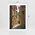 Plakat bez ramy 21x30 - Włoska uliczka w perspektywie - Włochy, uliczka