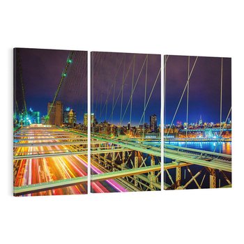 Obraz na płótnie 120x80 - Most w USA - Światła i samochody - most, USA