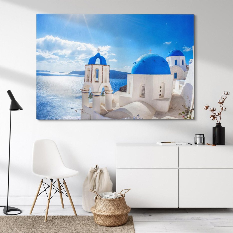 Obraz na płótnie 70x50 - Uroki Santorini we Włoszech - Santorini, Włochy