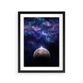 Plakat w ramie 30x40 - Kosmos - Ziemia i Księżyc - kosmos, ziemia - rama czarna