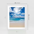 Plakat w ramie 40x50 - Wakacyjna plaża - plaża, wakacje - rama biała