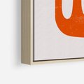 Obraz w ramie 80x120 - Eksploracja Nowego Światła - abstrakcyjna pomarańczowa forma, minimalizm - rama drewno