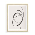 Plakat w ramie 50x70 - Modernistyczne Refleksje - abstrakcyjne szkicowane linie, minimalizm - rama drewno