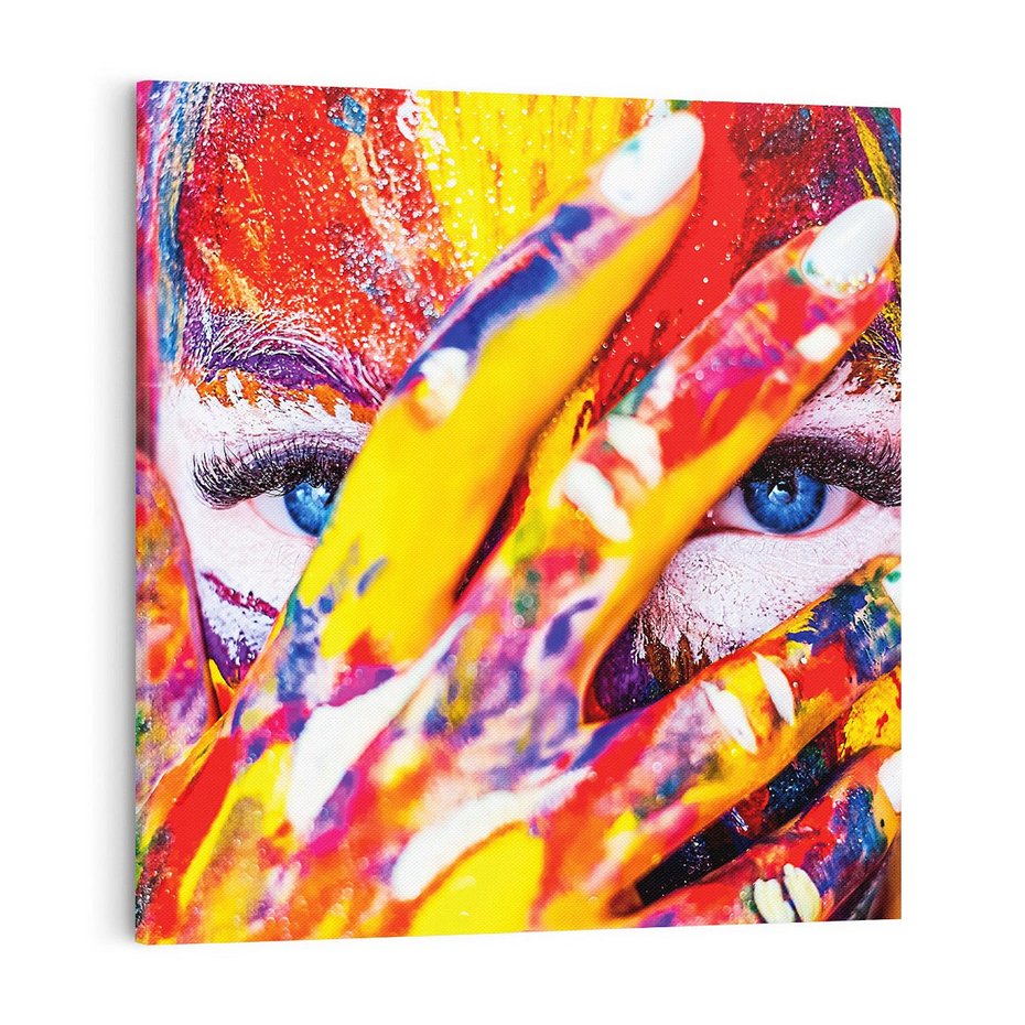 Obraz na płótnie 40x40 - Abstrakcyjna Magia Ciała - Bodypainting - abstrakcja, bodypainting