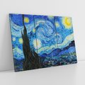 Obraz na płótnie 120x80 - "Gwiaździsta noc" (1889) Vincent van Gogh - Reprodukcja - reprodukcja, obraz na płótnie