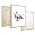 Zestaw obrazy w ramie 40x50 galeria - Wolność, minimalizm, typografia - rama drewno
