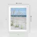 Plakat w ramie 30x40 - Przytulna Śródziemnomorska Trawa - plaża, trawy - rama biała