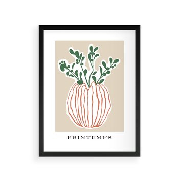 Plakat w ramie 50x70 - Boho Refleksje Natury - gałązki w wazonie, typografia - rama czarna