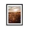 Plakat w ramie 30x40 - Zachwyt zachodem słońca na łące - zachód, słońca - rama czarna