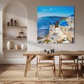 Obraz na płótnie 80x80 - Urokliwy widok na Santorini - Santorini, widok