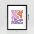 Plakat w ramie 30x40 - Bezgraniczne Wibracje - abstrakcyjne kolorowe kwiaty, minimlizm - rama czarna