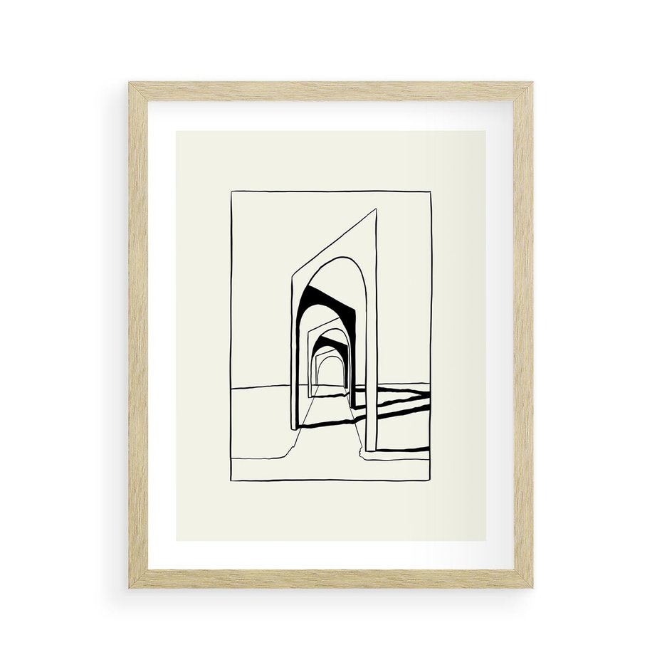 Plakat w ramie 40x50 - Poezja światła i cienia - nowoczesna sztuka, minimalistyczny styl - rama drewno