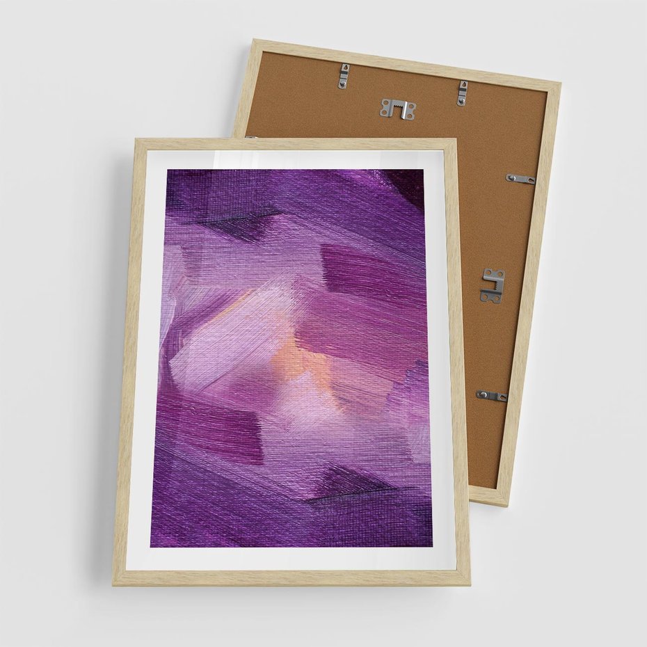 Plakat w ramie 50x70 - Abstrakcyjna gra kolorów - abstrakcja, akwarela - rama drewno