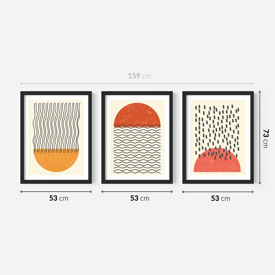 Zestaw obrazy w ramie 50x70 galeria - Graficzne, plakaty, nowoczesne - rama czarna