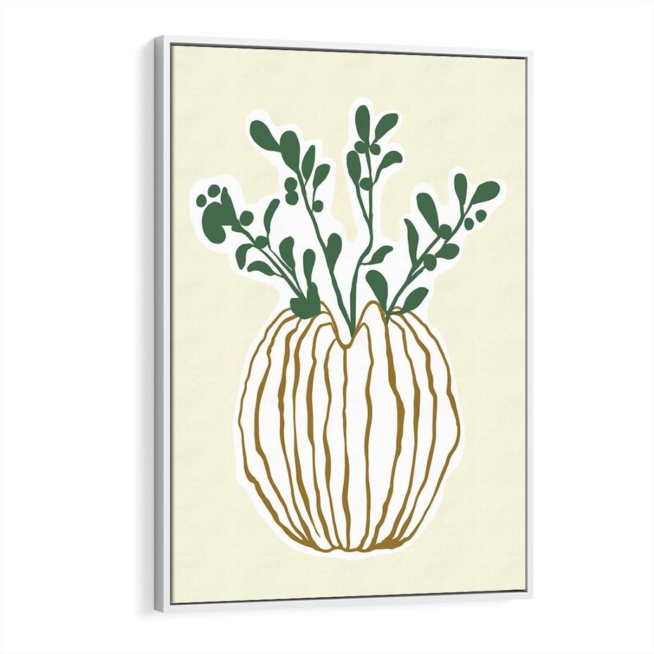 Obraz w ramie 50x70 - Przenikające Formy - abstrakcyjny plakat, kwiaty - rama biała