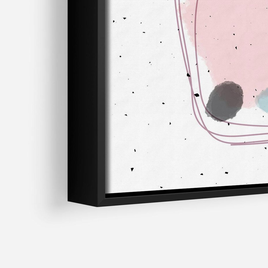 Obraz w ramie 50x50 - Migotliwa Opowieść - abstrakcyjna kompozycja, jak ręcznie malowana - rama czarna