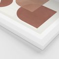 Plakat w ramie 40x50 - Harmonijne Widoki - abstrakcyjne geometryczne kształty, odcienie brązu i beżu - rama biała