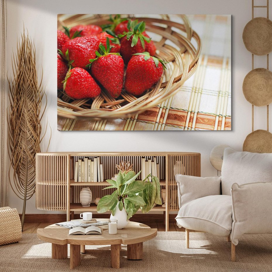 Obraz na płótnie 70x50 - Truskawka Radość Lata - truskawka, owoc