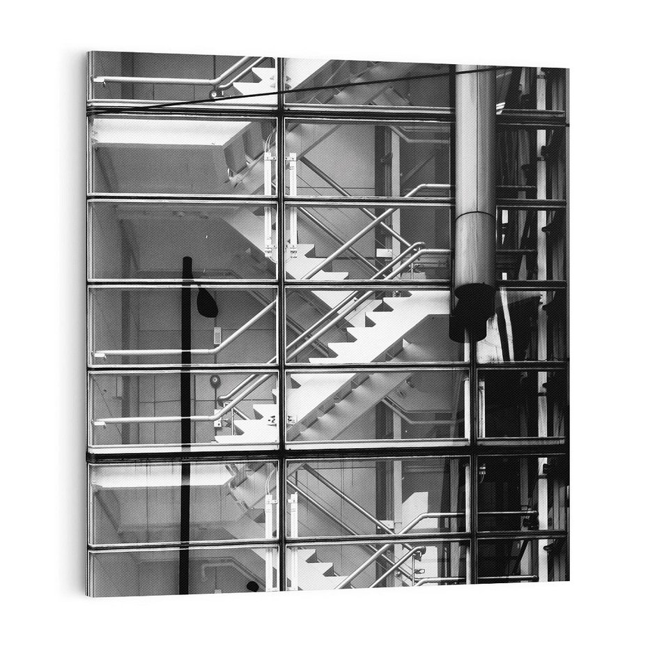 Obraz na płótnie 40x40 - Schody do architektonicznej przestrzeni - schody, architektura