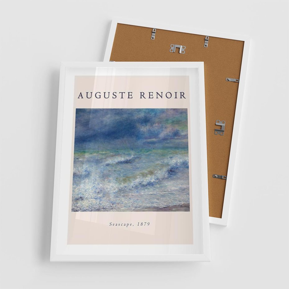 Plakat w ramie 50x70 - Auguste Renoir: Plakat z Pięknem Morza - auguste renoir, reprodukcja - rama biała