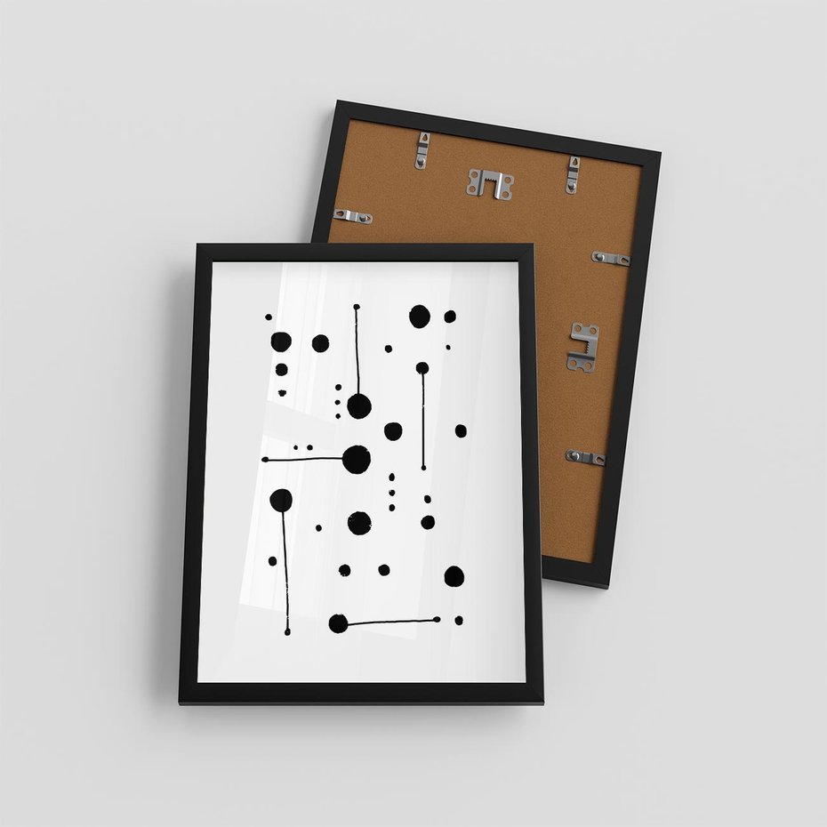 Plakat w ramie 30x40 - Złudne Odbicia - abstrakcja, minimalizm - rama czarna