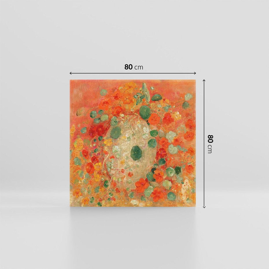 Obraz na płótnie 80x80 - "Nasturcje" (1905) Odilon Redon - Reprodukcja - reprodukcja, obraz na płótnie