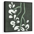 Obraz w ramie 50x50 - Rozkwitające Zielone Gałęzie - abstrakcyjne delikatne zielone linie, podobne do gałęzi kwiatów - rama czarna