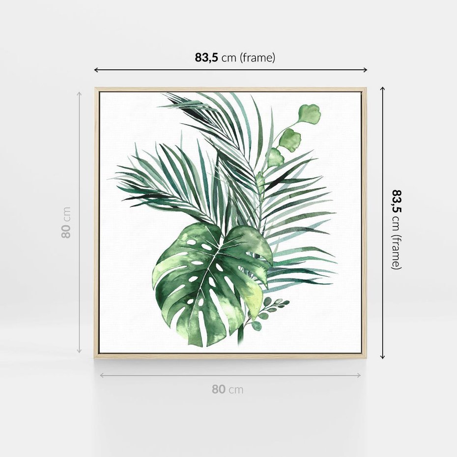 Obraz w ramie 80x80 - Przyjemność Złotej Natury - złote, liście - rama drewno