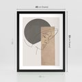 Plakat w ramie 40x50 - Jedną Linią: Kobieca Twarz - abstrakcja, plamy w tle - rama czarna