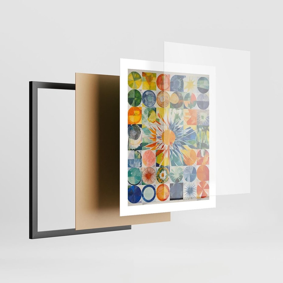 Plakat w ramie 40x50 - Rozkwitające Wzory Abstrakcji - abstrakcyjny obraz, mnogość kolorów - rama czarna