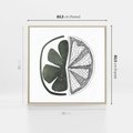 Obraz w ramie 80x80 - Cytrynowe Echo - minimalistyczny plakat, cytryna - rama drewno