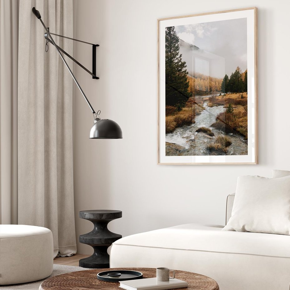 Plakat w ramie 30x40 - W Górskiej Dolinie - artystyczna fotografia, las - rama drewno