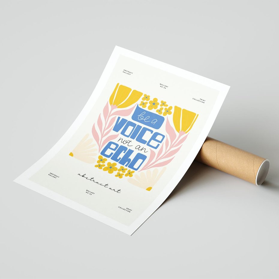 Plakat bez ramy 30x40 - Złote Impulsy - typografia, kwiaty