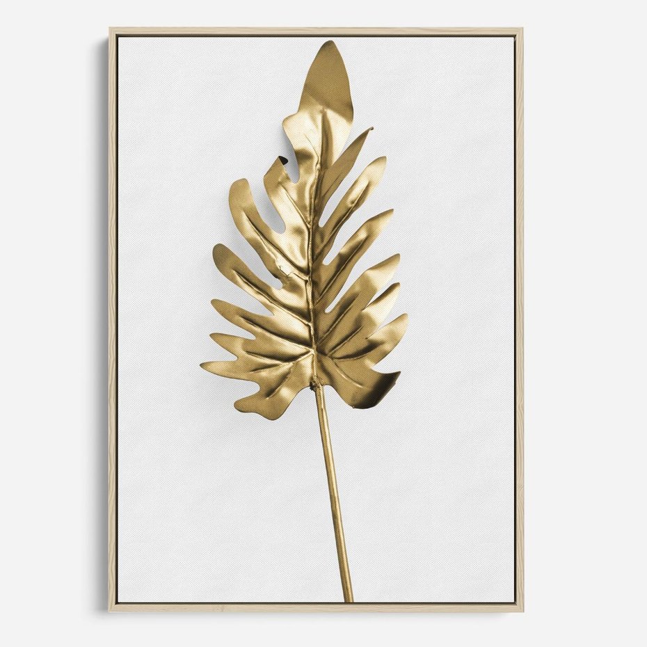 Obraz w ramie 50x70 - Ponadczasowy Urok - złote, liście - rama drewno