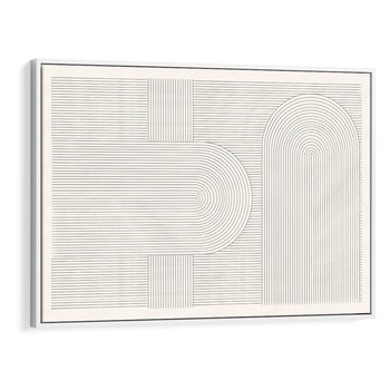 Obraz w ramie 100x70 - Geometryczna Elegancja Mid Century - mid century, minimalizm - rama biała