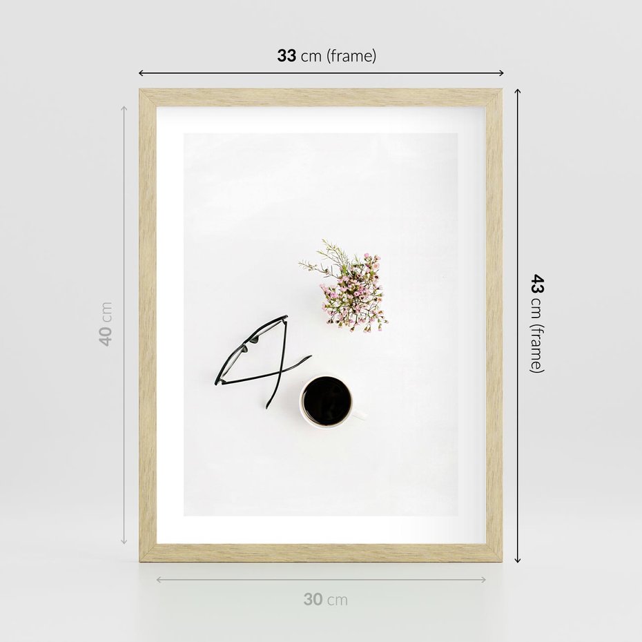 Plakat w ramie 30x40 - Codzienne Radości - kompozycja, bukiet - rama drewno