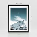 Plakat w ramie 30x40 - Nocna Magia w Górach - fotografia, śnieg - rama czarna
