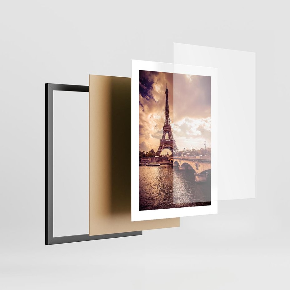 Plakat w ramie 30x40 - Eiffla: ikona Paryża - Eiffla, Paryż - rama czarna