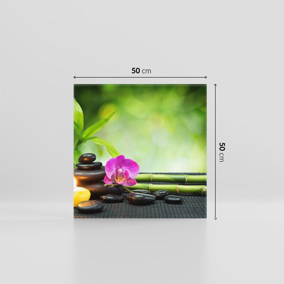 Obraz na płótnie 50x50 - Ukojenie kamieni w SPA - kamienie, SPA