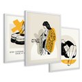 Zestaw obrazy w ramie 50x70 galeria - Fashion, moda, plakaty, sypialnia - rama biała
