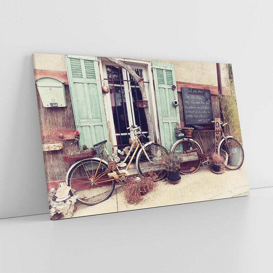 Obraz na płótnie 120x80 - Romantyczny rowerowy spacer po Prowansji - Prowansja, rower