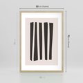 Plakat w ramie 50x70 - Migotliwa Transformacja Form - minimalizm, czarne pasy - rama drewno