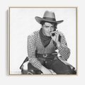 Obraz w ramie 50x50 - Dziki Zachód - retro zdjęcie, czarno białe - rama drewno