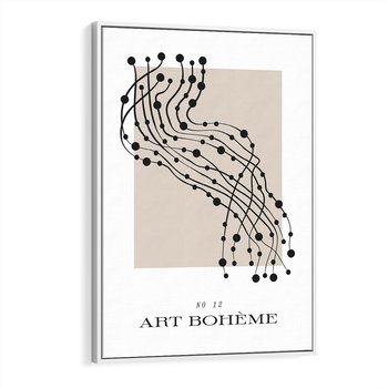 Obraz w ramie 50x70 - Migocące Konstrukcje Abstrakcji - sztuka minimalizmu, biało czarna rycina - rama biała