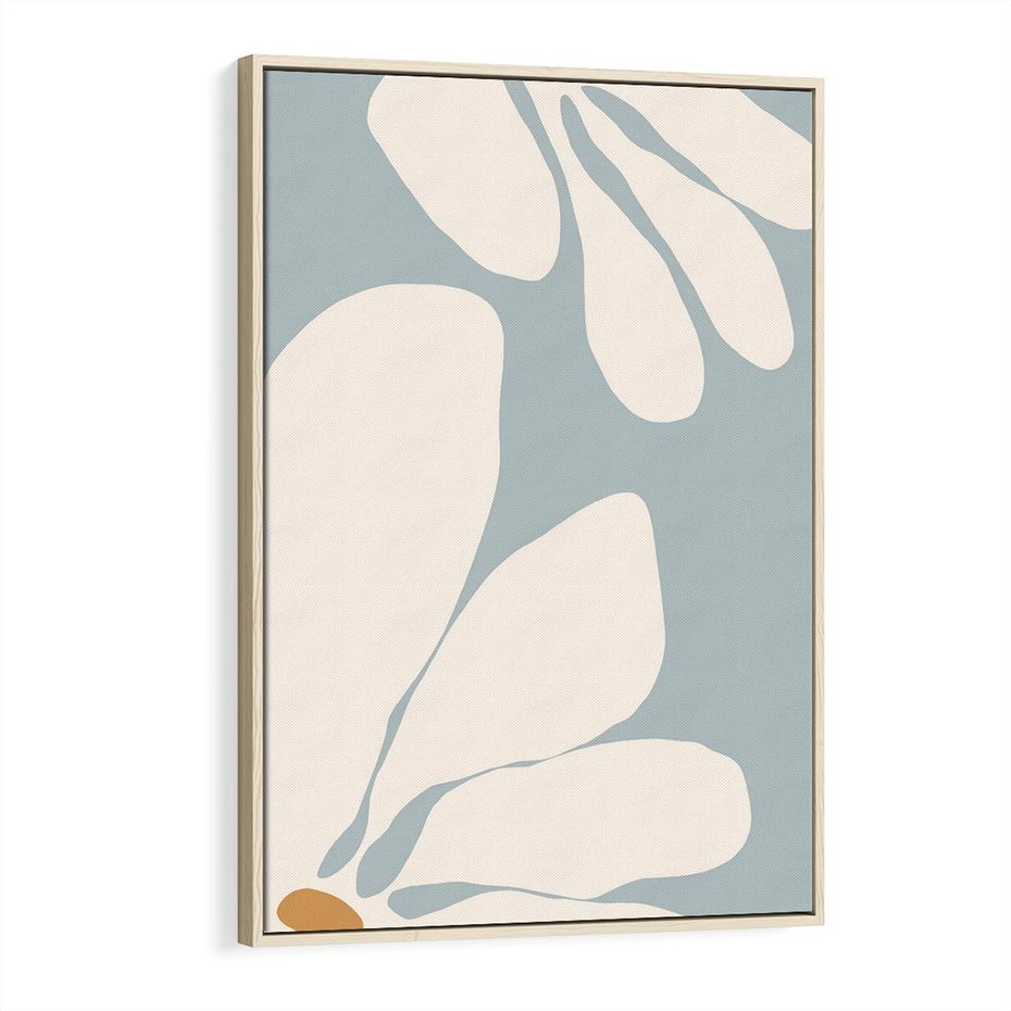 Obraz w ramie 70x100 - Pastelowe Marzenia Kwiatów - kwiaty, nowoczesne i minimalistyczne - rama drewno