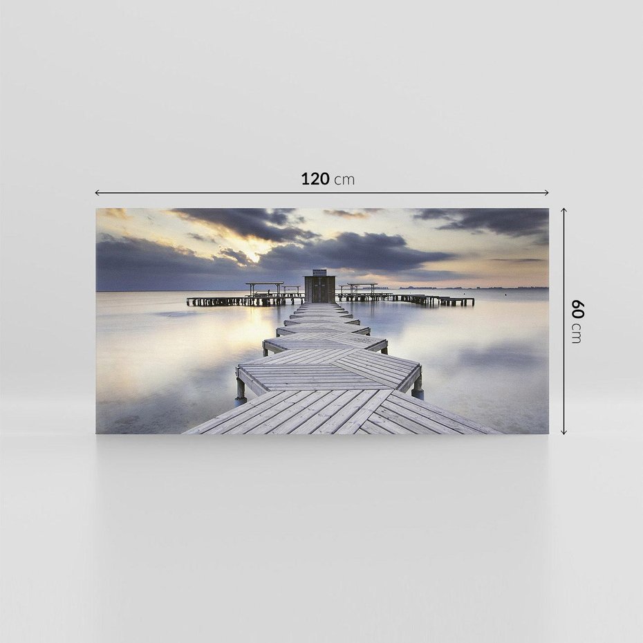 Obraz na płótnie 120x60 - Spokój nad Jeziorem - pomost, jezioro