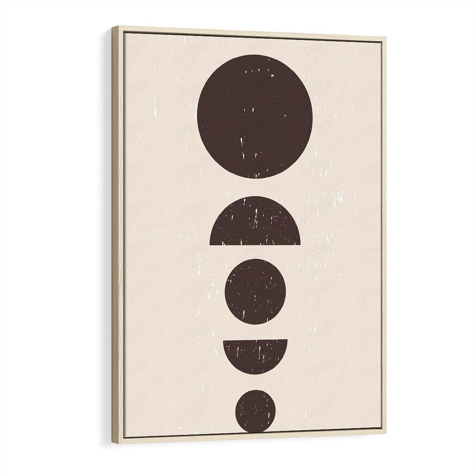 Obraz w ramie 80x120 - Migocące Granice - mid century styl, nowoczesna grafika - rama drewno