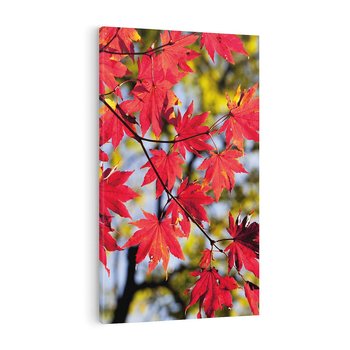 Obraz na płótnie 80x120 - Jesienny Urok Drzewa i Opadających Liści - drzewo, liście